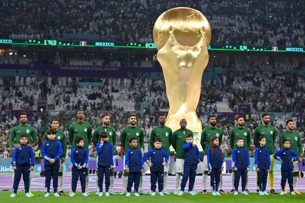 Arabia Saudita en la previa a su partido con México en la Copa del Mundo de Qatar 2022.