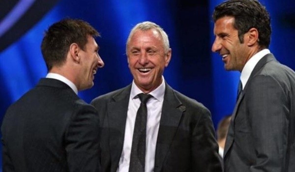 Lionel Messi, Johan Cruyff y Luis Figo: Getty