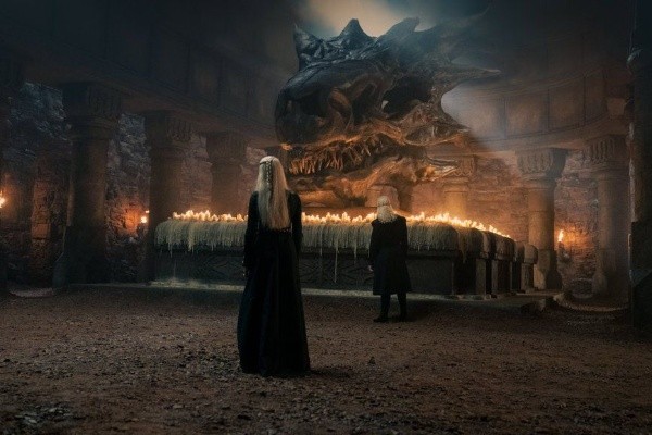 Esqueleto de Balerion, el dragón de Aegon I, en House of the Dragon. (HBO)