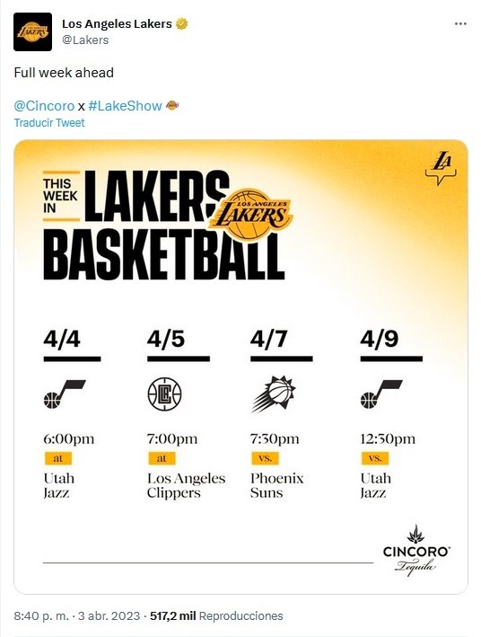 Twitter: @Lakers