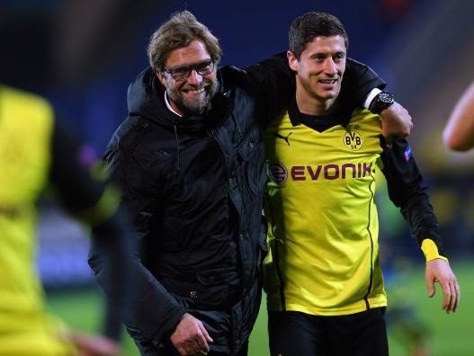 Alex Grimm/Bongarts/Getty Images - Klopp e Lewandoski no Borussia Dortmund