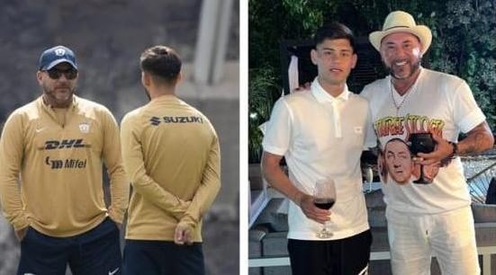 La última Storie del Turco saludando a su hijo y exhibiéndolo en las instalaciones de Pumas. (@tonymohamed)