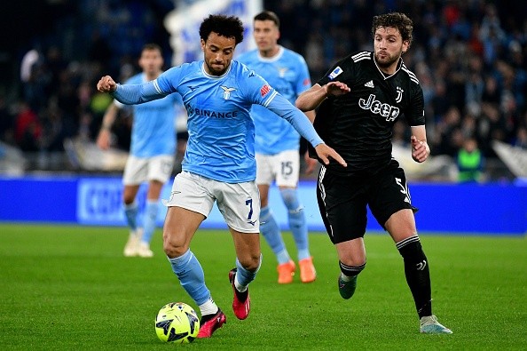 Acción de juego entre Lazio y Juventus. Getty.