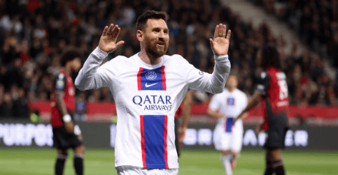 Lionel Messi vs. Niza. Pudo haber sido uno de sus últimos partidos en el PSG. 
    Getty Images