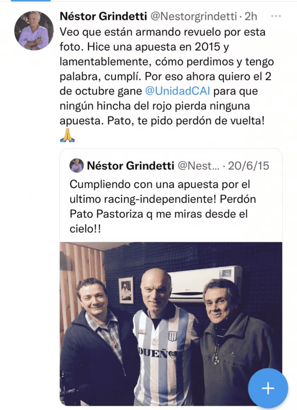 La foto viral de Grindetti.