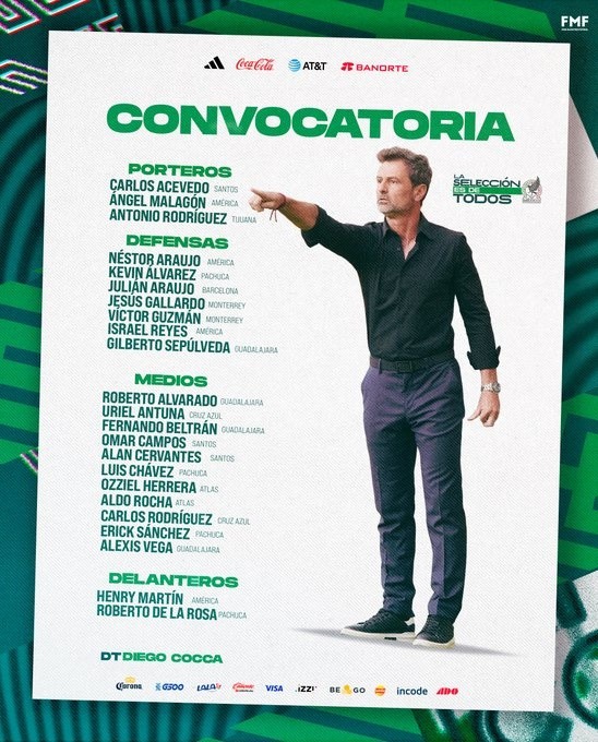 Jugadores citados de la Selección de México para partido ante Estados Unidos