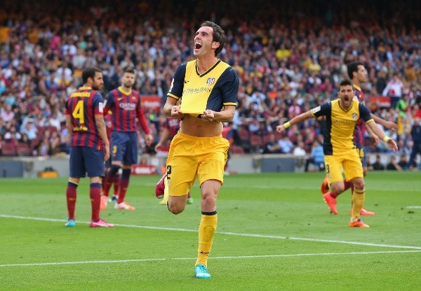 El último gran recuerdo del Atlético de Madrid en el Camp Nou, el 1 a 1 con el gol de Diego Godín en la temporada 2013/2014.