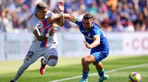 Raphinha jugó un buen partido ante Getafe, pero no completó los 90 minutos