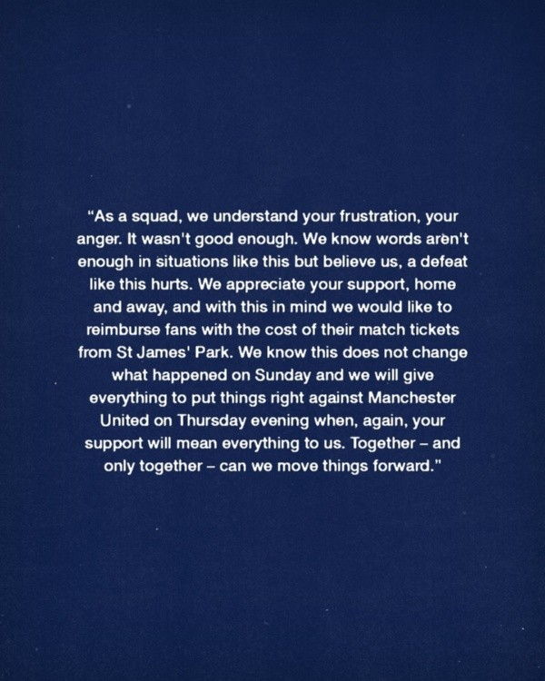 Comunicado de los jugadores de Tottenham 