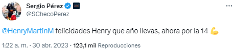 Checo felicitó a Henry. (@SChecoPerez)