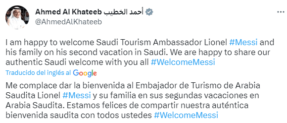 Lionel Messi es el nuevo Embajador de Turismo de Arabia Saudita.