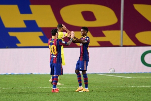¿Ansu Fati deberá salir para hacerle lugar a Lionel Messi? Getty Images.