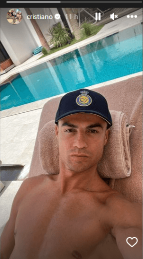 Cristiano Ronaldo, con la gorra de Al Nassr (Instagram @cristiano)