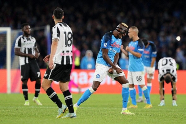 La celebración de los jugadores del Napoli en la victoria 3 a 2 sobre el Udinese del pasado 12 de noviembre.