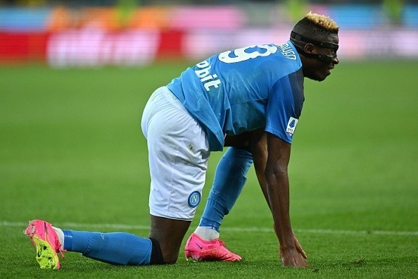 Osimhen en juego con Napoli. Getty.