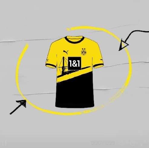Nuevo diseño de camiseta de Borussia Dortmund. Twitter.
