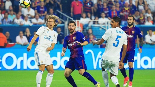 En un clásico entre el Barcelona y el Real Madrid, Messi tuvo su debut en Florida (Getty Images)