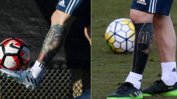 Alguno de los tantos tatuajes que tiene Messi (Twitter)