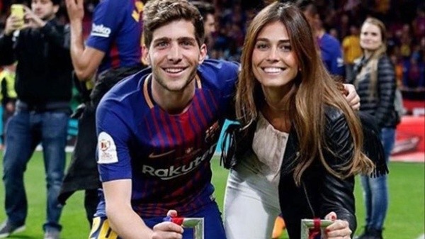 Coral y Sergi disfrutando de uno de los títulos con el Barca (Instagram)