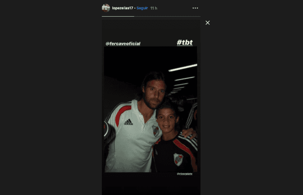 Elías y una foto junto a Fernando Cavenaghi. (Fuente: @lopezelias17)