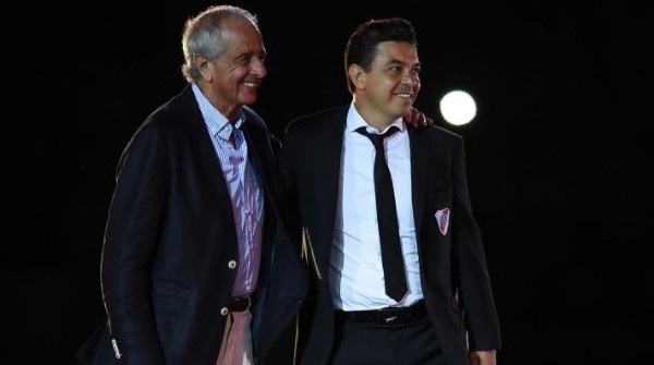 El presidente del Más Grande junto a Marcelo Gallardo. (Foto: Getty).