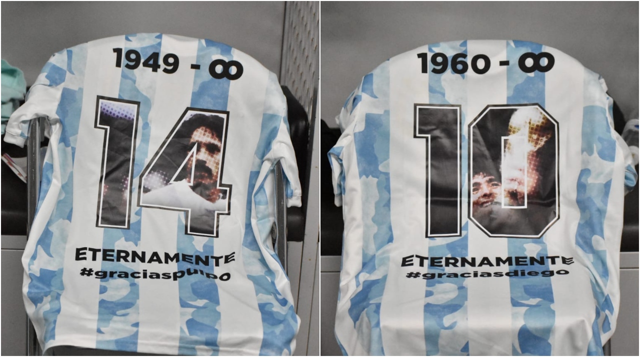 El homenaje para los campeones del mundo que ya no están. (Foto: @Argentina)