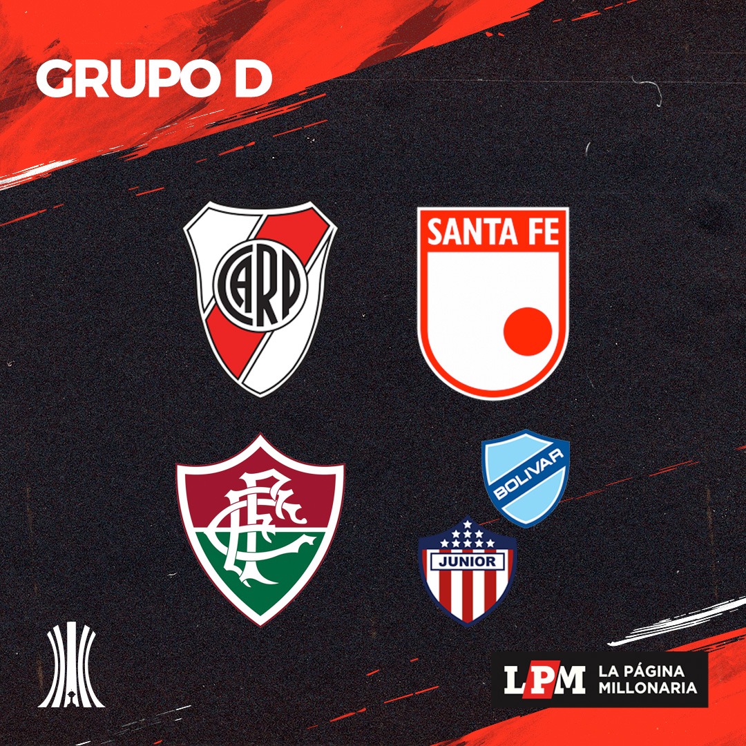 River integrará el Grupo D junto a Independiente Santa Fe, Fluminense y el ganador de la llave entre Bolivar y Junior.