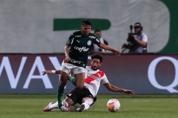 El último encuentro de River ante un equipo brasileño fue en semifinales de la Libertadores 2020 vs. Palmeiras. (Fuente: Getty).