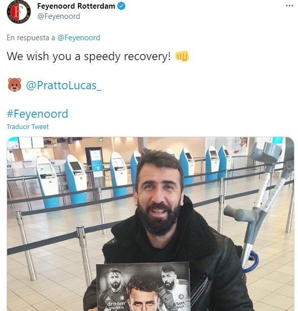 El saludo de Feyenoord a Pratto en las redes sociales (Captura)