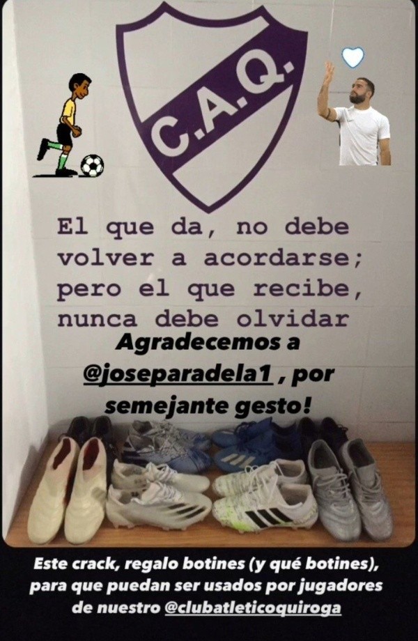 El mensaje del Club Quiroga en sus redes sociales. (Foto: Captura Instagram).