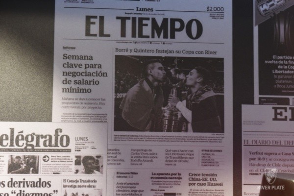 Los diarios de todo el mundo hablaron de la hazaña riverplatense. (Foto: Prensa River).