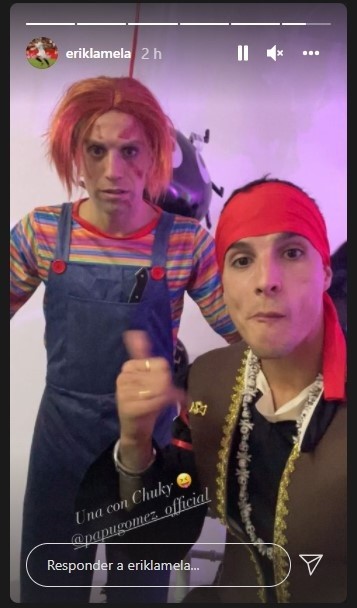 El Papu Gómez fue Chucky y Lamela, un pirata (Foto: Instagram @eriklamela)