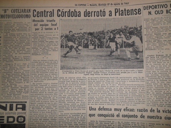 La crónica del diario La Capital de Rosario del último partido de Labruna como jugador. (Foto: Viejo Casale).