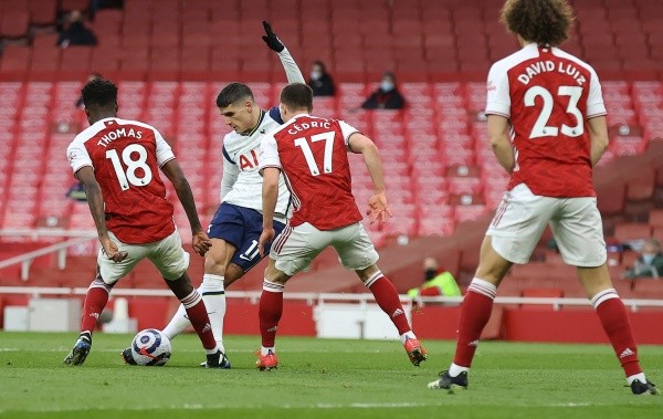 Lamela fortó la lámpara ante el Arsenal el pasado 14 de marzo jugando para el Tottenham. (Foto: Getty).