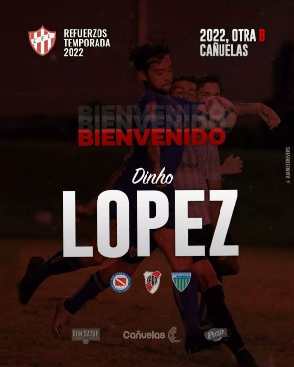 La bienvenida de Cañuelas para &quot;Dinho&quot; López.