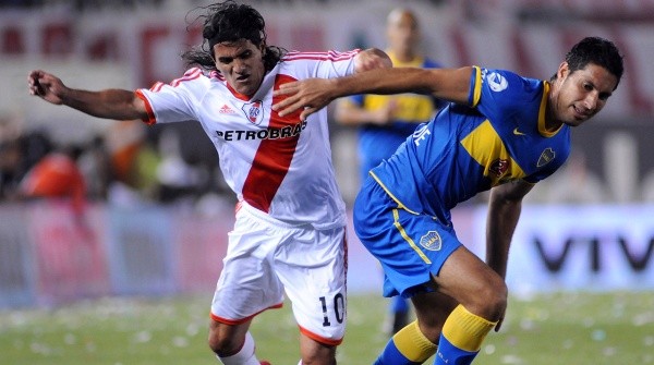 Ortega en el superclásico del Apertura 2010 que quedó en manos de River por 1 a 0. (Foto: Getty).