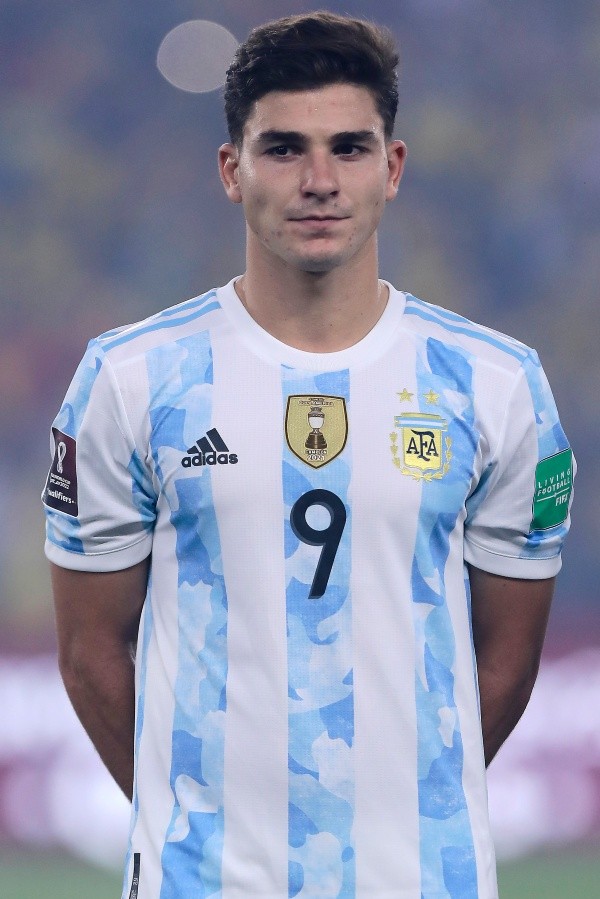 Julián Álvarez anotó su primer gol con la Selección Argentina ante Ecuador el pasado martes. (Foto: Getty).
