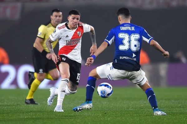 Enzo Fernández jugó su último partido el pasado miércoles contra Vélez y ya no estará a disposición este fin de semana. (Foto: Getty).