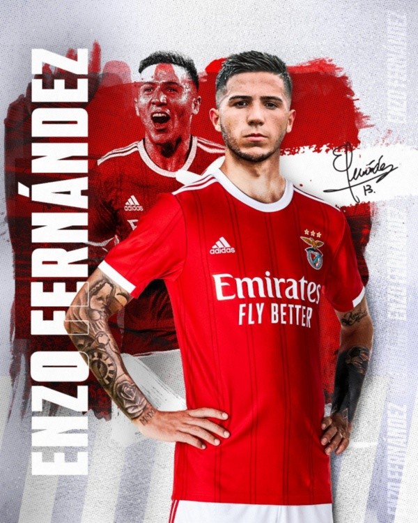 El diseño con el que Benfica presentó a Enzo en las redes sociales.