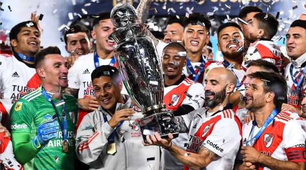 River celebra la conquista de la Liga Profesional 2021. (Foto: Getty).