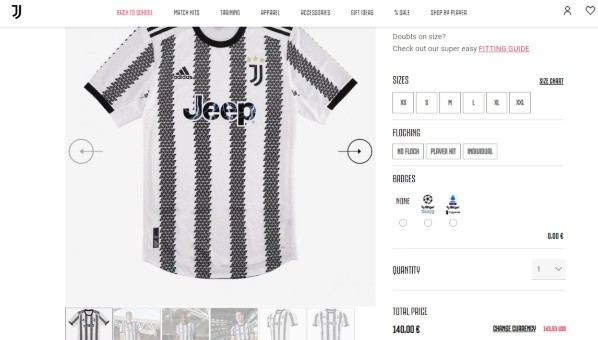 Foto: tienda oficial de Juventus