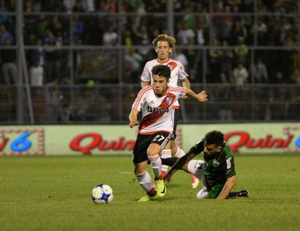 Moya jugó cuatro partidos oficiales en River, uno de ellos frente a San Martín de San Juan en 2017. (Foto: Prensa River).
