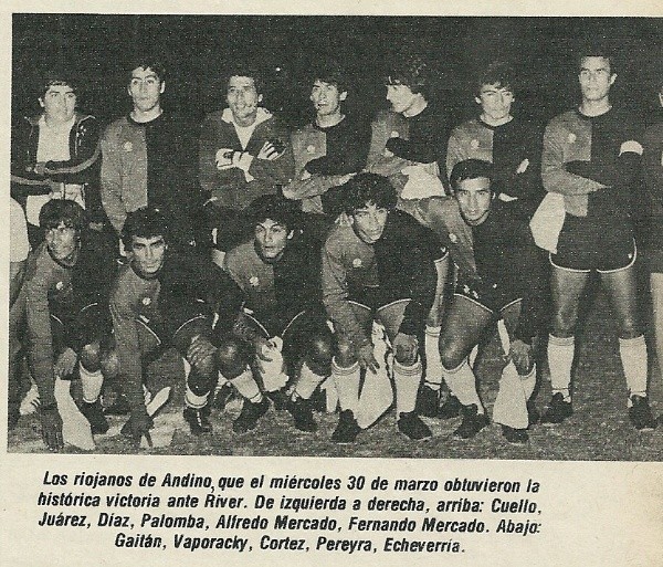El equipo de Andino que hizo historia ante River (Foto: @Edu_sport)