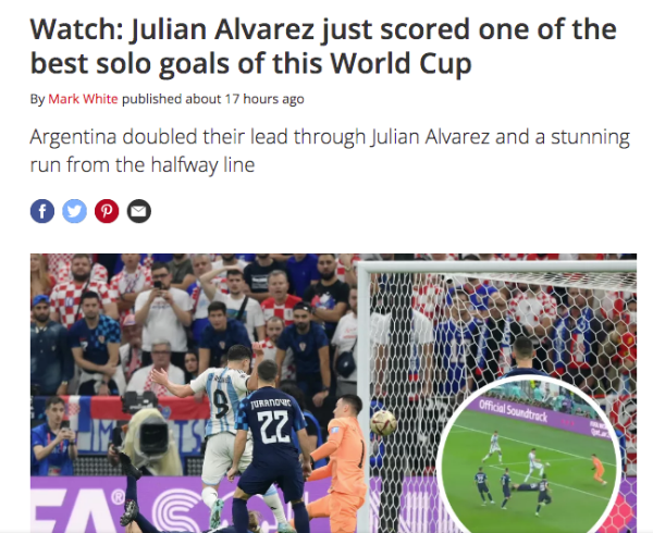 &quot;Julián Álvarez acaba de marcar uno de los mejores goles de este Mundial&quot;