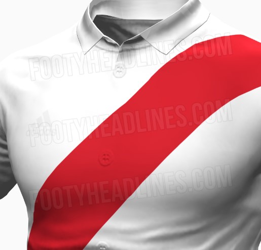 La banda roja en el pecho y el cuello blanco (Foto: footyheadlines)