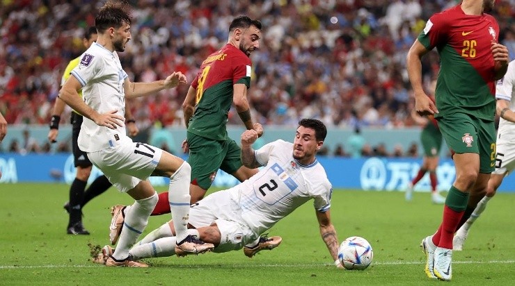 La mano que sí se pitó como penal. (Getty Images)