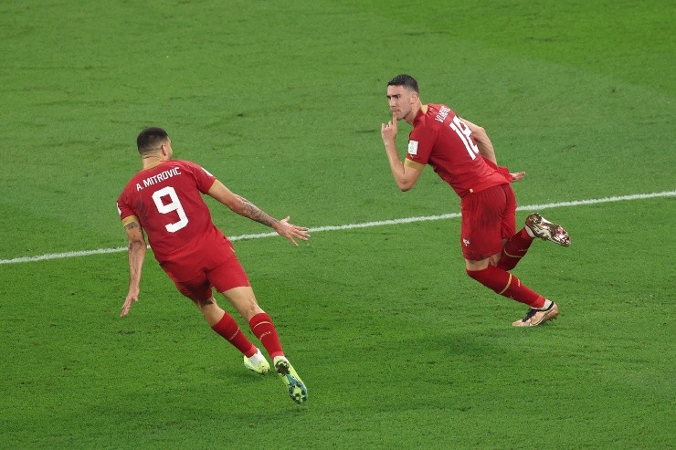 Vlahovic marcó su primer gol en el Mundial (Getty Images)