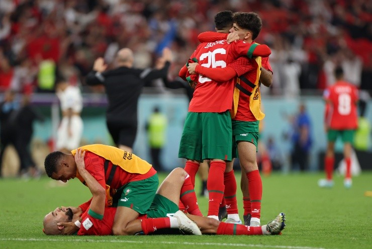 Marruecos celebra la clasificación a semifinales (Getty Images)