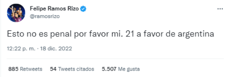 Felipe Ramos Rizo, contra el arbitraje en Argentina-Francia