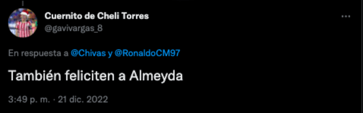 Fans de Chivas piden felicitación a Almeyda | Twitter